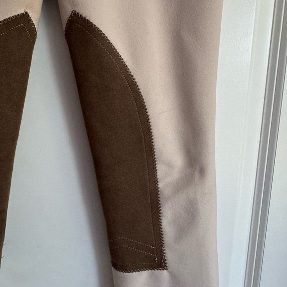 Belle & Bow Equestrian Pants Riding Jodhpurs Horse Show Gear Beige Youth Size 12 - Picture 9 of 11